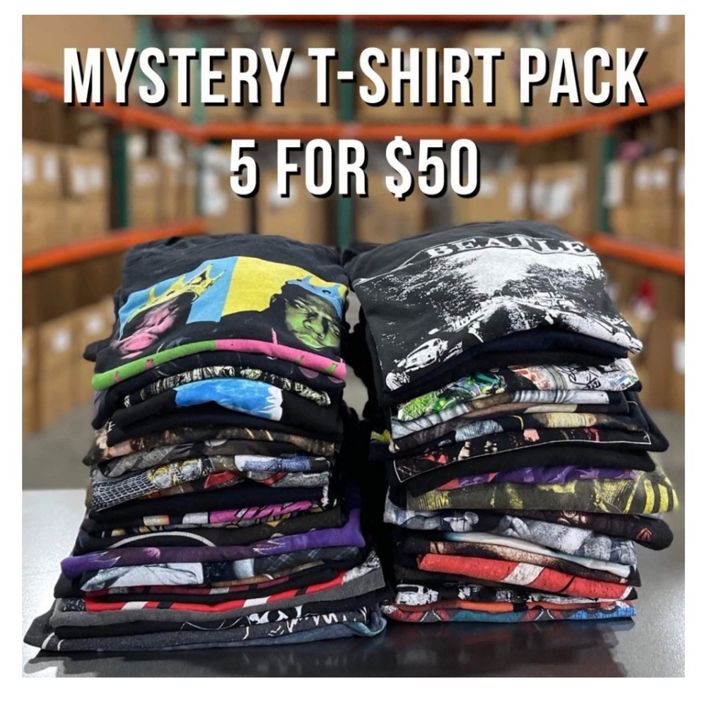 Mystery box bundle box 5 tees or T-shirt men clothing Lot 5 pcs
